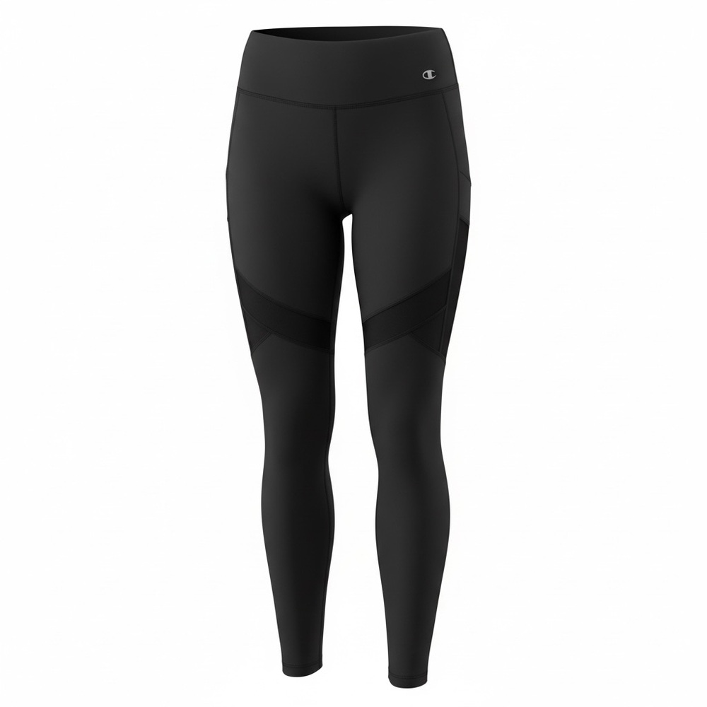 Champion Jet Black Performance Mesh Detail Leggings